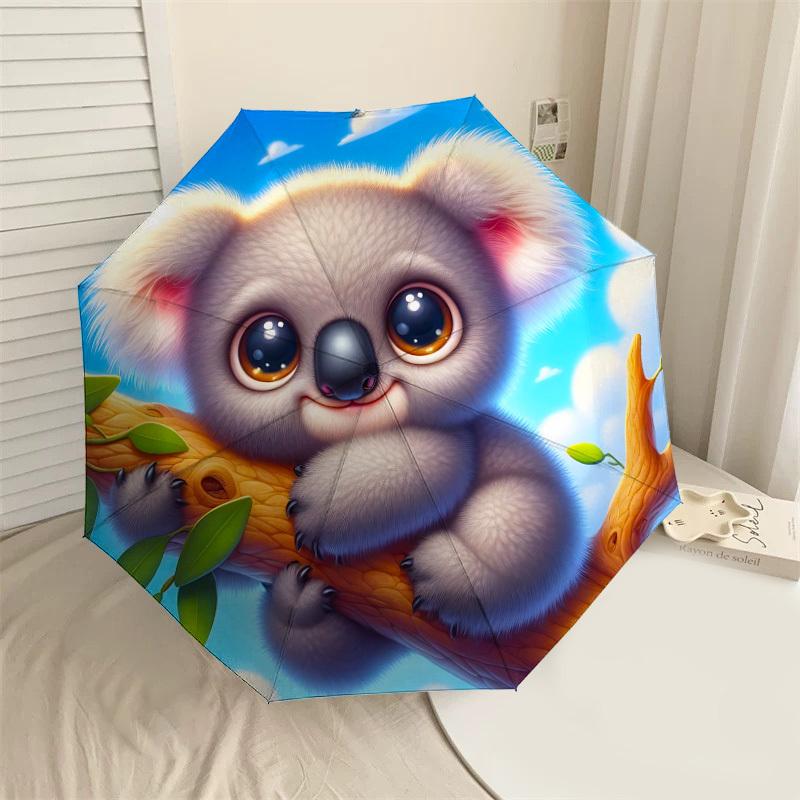 

1PC koala tree Automatic Open/Close Umbrella with Windproof, 8-Rib Sturdy Canopy, Durable Ribs, Fashionable Design1363A