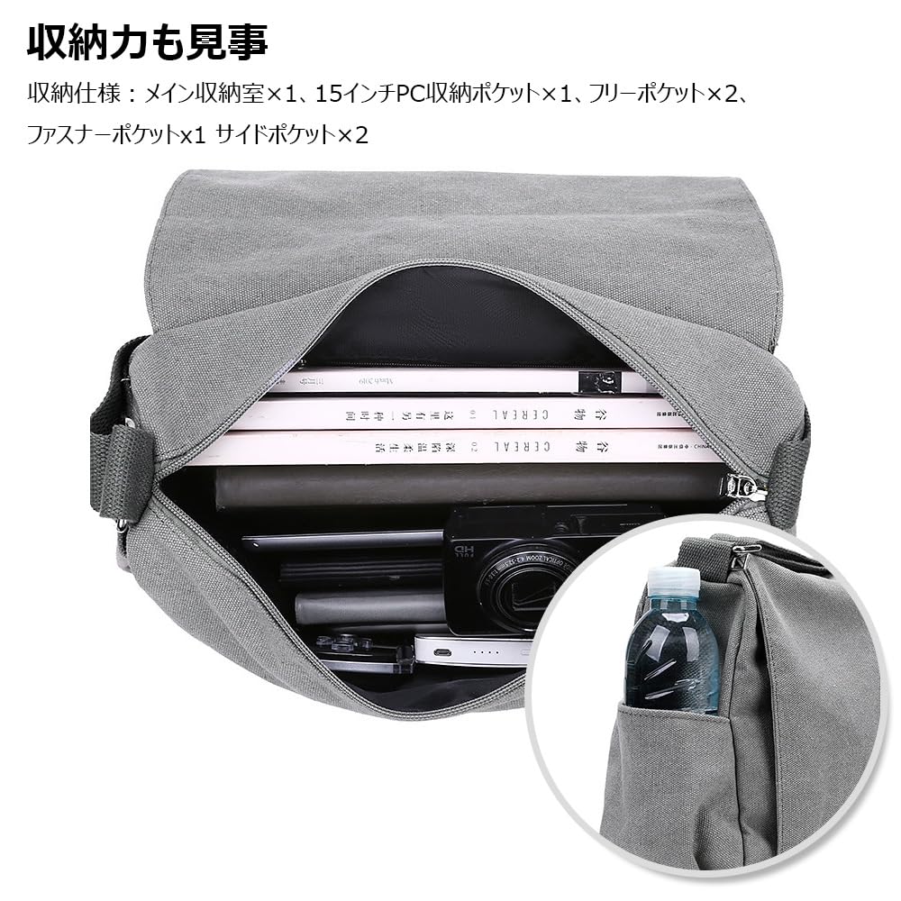 Whatna Taška Messenger z hrubého plátna s velkým obchodním prostorem, velikost A4 a přes rameno, ideální pro a velikost 820 Pánská klopa, taška, 15palcový notebook, voděodolná,