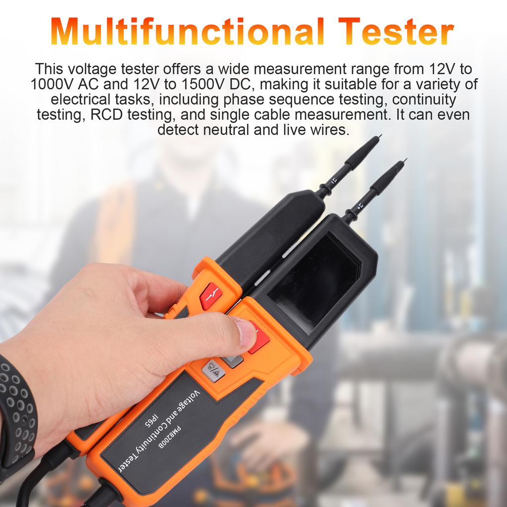 Voltage and Continuity Tester, 12V 1000V AC DC Auto Ranging, Multifunctional Waterproof Digital Circuit Tester,
