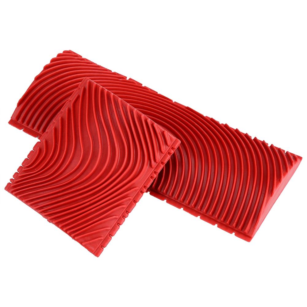 2Pcs Wood Graining Rubber Wall Brush Painting Tools Texture Pattern Scumble Tool Red