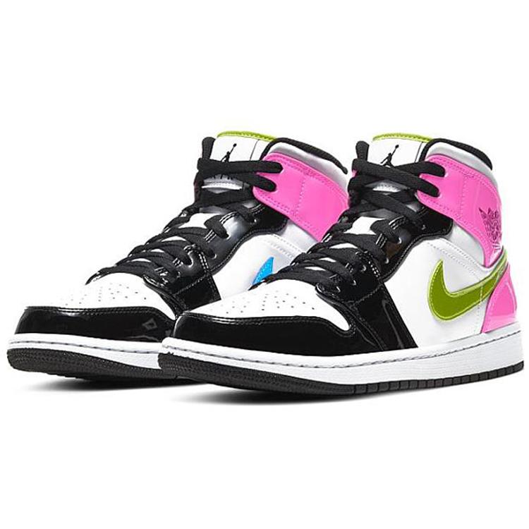 New JORDAN 1 Mid White Black Cyber Pink CZ9834-100