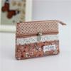 Fashion Flower Multi-layer Cotton Fabric Coin Purse Women Card Wallet Small Change Bag Retro Canvas Female Hand Purses Pouch New