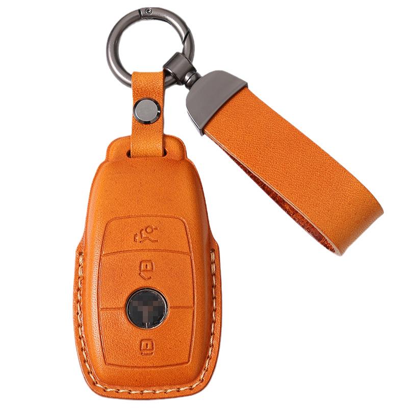 Husă din piele naturală pentru cheie Mercedes pentru E-Class E300, A200L, C-Class 260L - Model vechi pentru bărbați