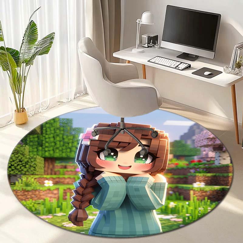Sandbox Electronic Xbox Games Minecraft Circular Carpet Household Goods Decoration Anti Slip Home Table and Chair Mat Aisle Door Mat Carpet D11