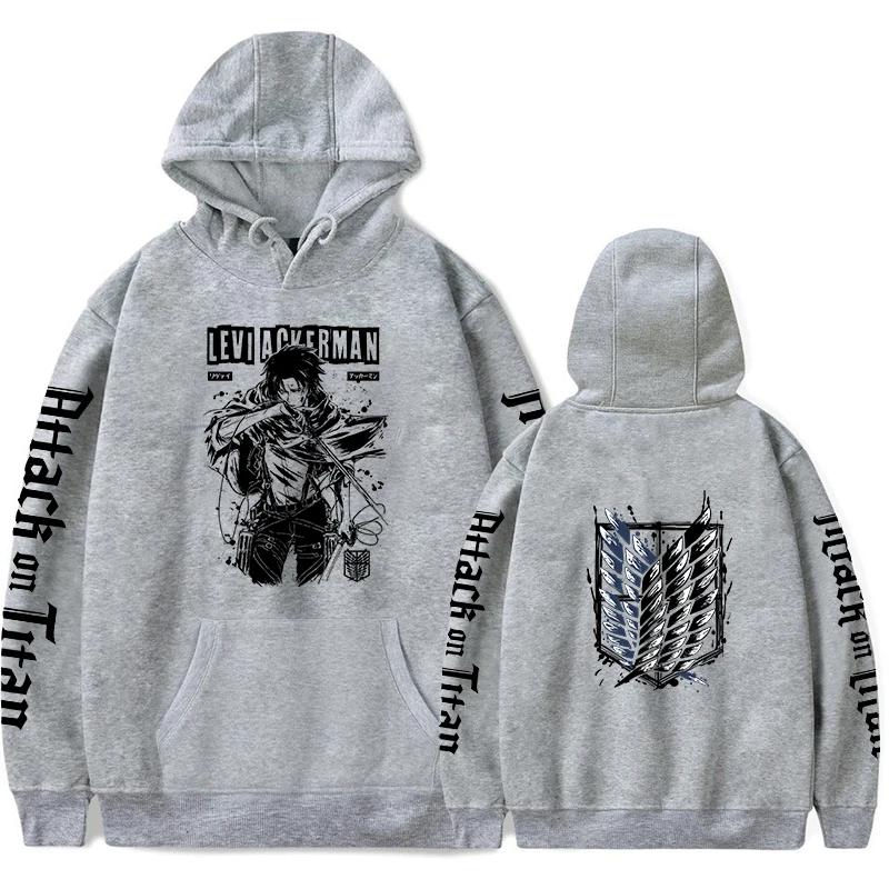 Newest Anime Hoodies Autumn Fleece Attack On Titan Couple Clothing Harajuku Pullovers Sweatshirts Levi Ackerman Tops Coat