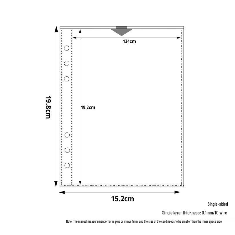 Transparent Card Album Inner Pages for A4/A5/A6/A7 Binders - Nine & Four Pocket Star Fandom Card Storage Refills