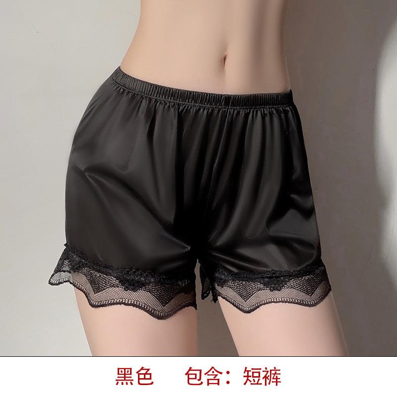Ice silk sexy safety pants women's anti-light summer thin large size loose can be worn outside lace pajama pants leggings summer