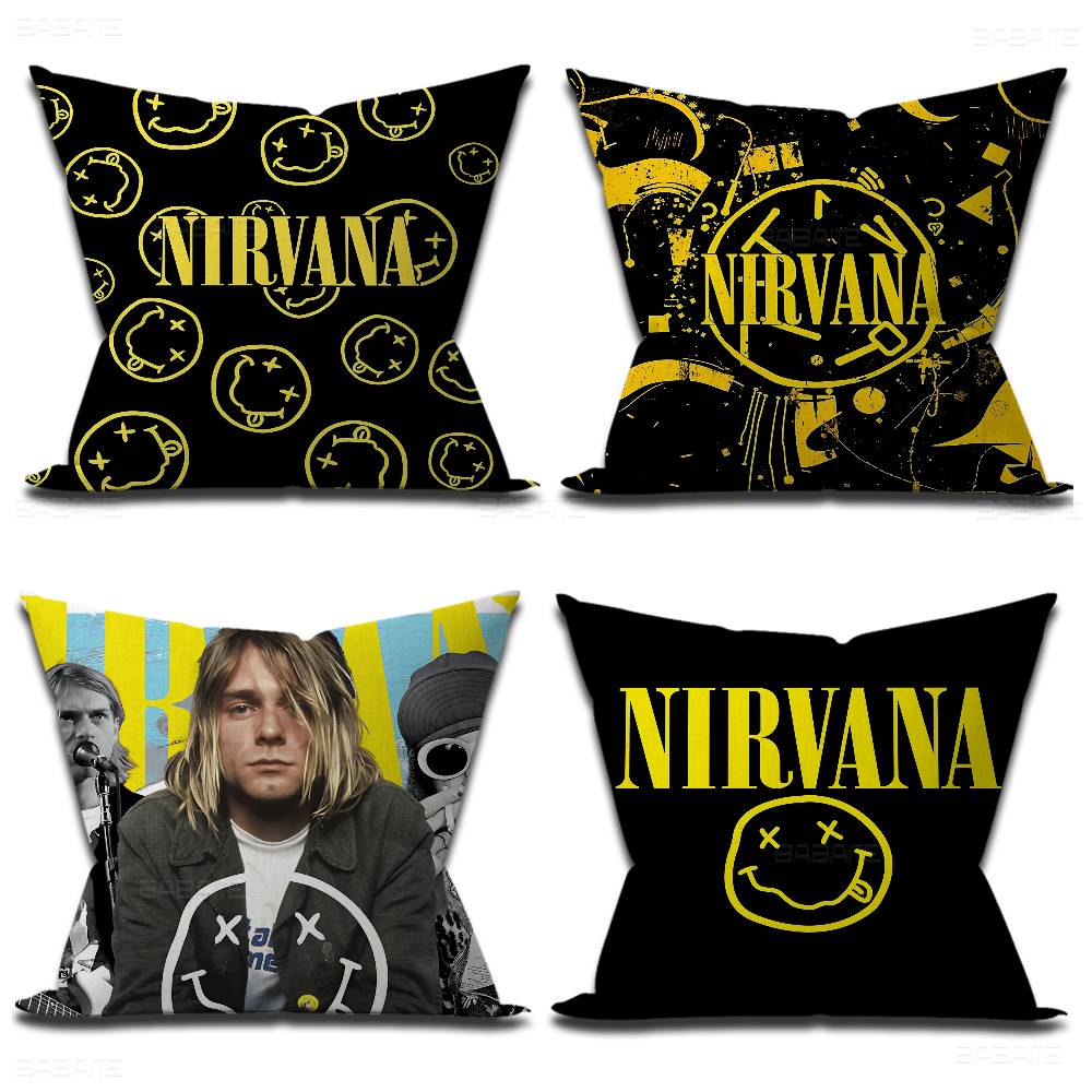 Hot Band N-Nirvanas Rock Personalized Pillow Dust Cover Bedroom Kids Party Decoration Pillowcase Birthday Children Gift