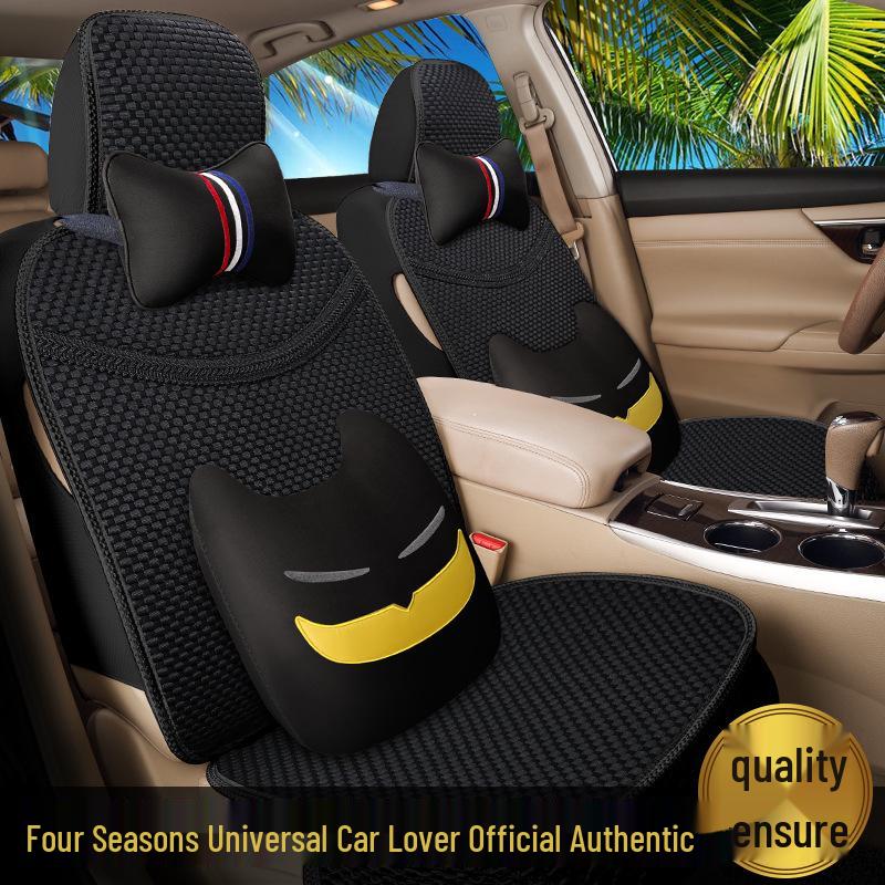 Four Seasons Ice Silk Car Seat Cushion with Cartoon Chinese Knot Design