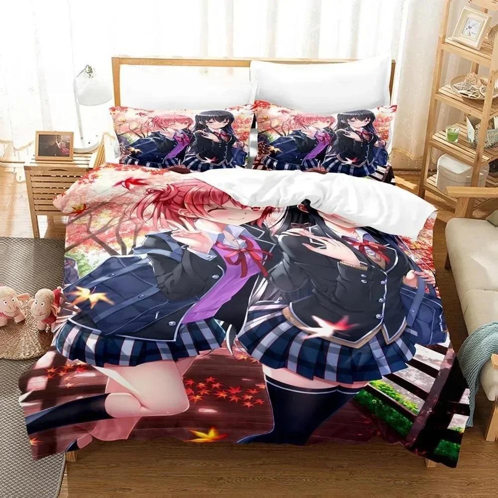 3d Anime My Teen Romantic Comedy SNAFU Bedding Set Single Twin Full Queen King Size Bed Set Adult Kid Bedroom Duvet Cover Sets