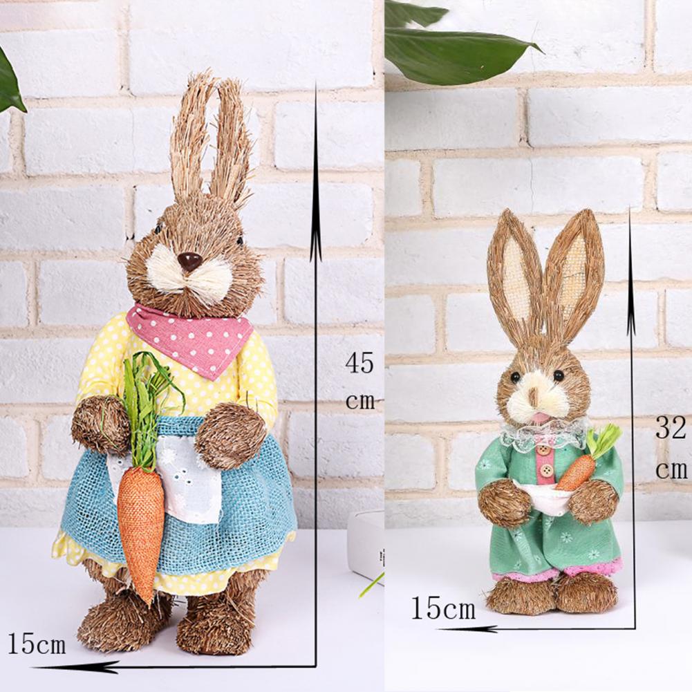 Cute Straw Rabbit Decor Home Decoration Halloween Decor for Winter Party Decor Wedding Decoration 2025 Easter Bunny