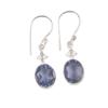 Natural Iolite Gemstone 925 Sterling Silver Designer Jewelry Earrings For Wife EE-6-9