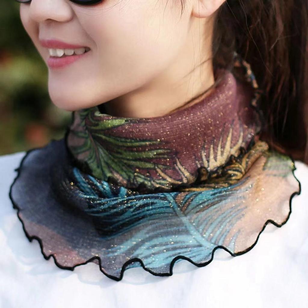 Kvinner Solkrem Skjerf Halsmaske Sommer UV-beskyttelse Pustende tynn maske Utendørs silkeskjerf