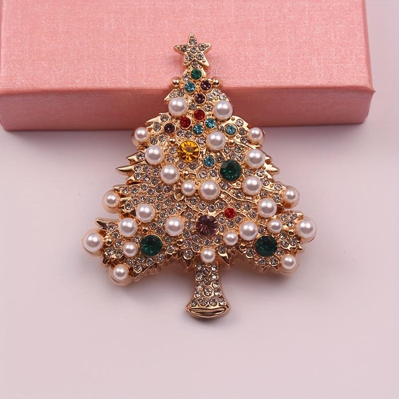 Pearl Christmas Tree Brooch, Women'S Fashionable And Versatile Clothing Chest Flower, Holiday Atmosphere Jewelry Brooch