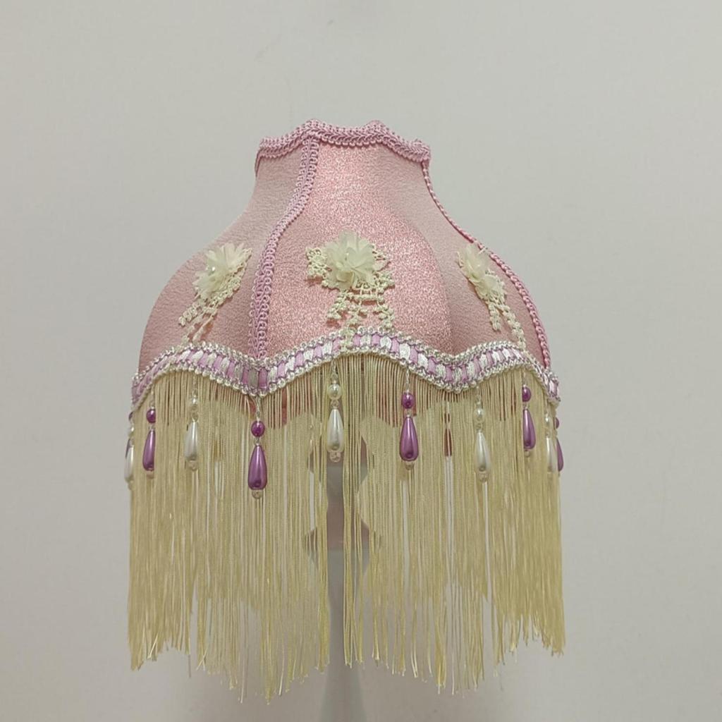 Lampshade with Fringe Tassels Tasseled Lace Retro
