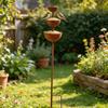 Antiker eiserner Metall-Vogelbad 3-stufige Schale Garten-Regensammler Vogel-Wasserspender Hof-Dekoration