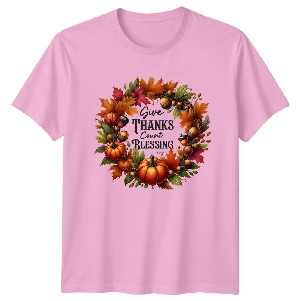 Give Thanks Count Blessing TShirt Thanksgiving Holiday Gift For Him And Her