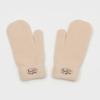 RECLOW FLUFFY LOGO MITTEN GLOVE BEIGE