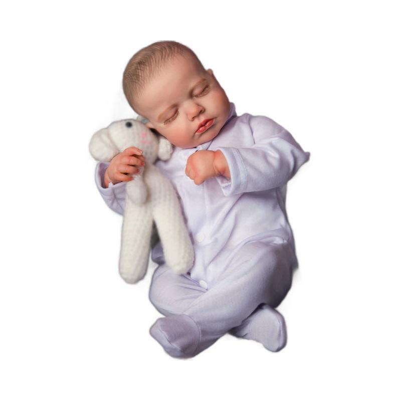 20-inch Handcrafted Reborn Baby Doll, Washable with Changeable Clothes, Soft Silicone