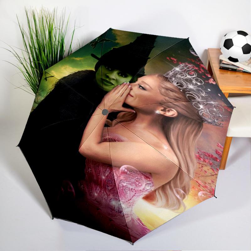 Magic Witch And Friendship Umbrella Folding Umbrella, Automatic Umbrella 8-Frame for Travel, Camping Use Gift for Halloween Christmas