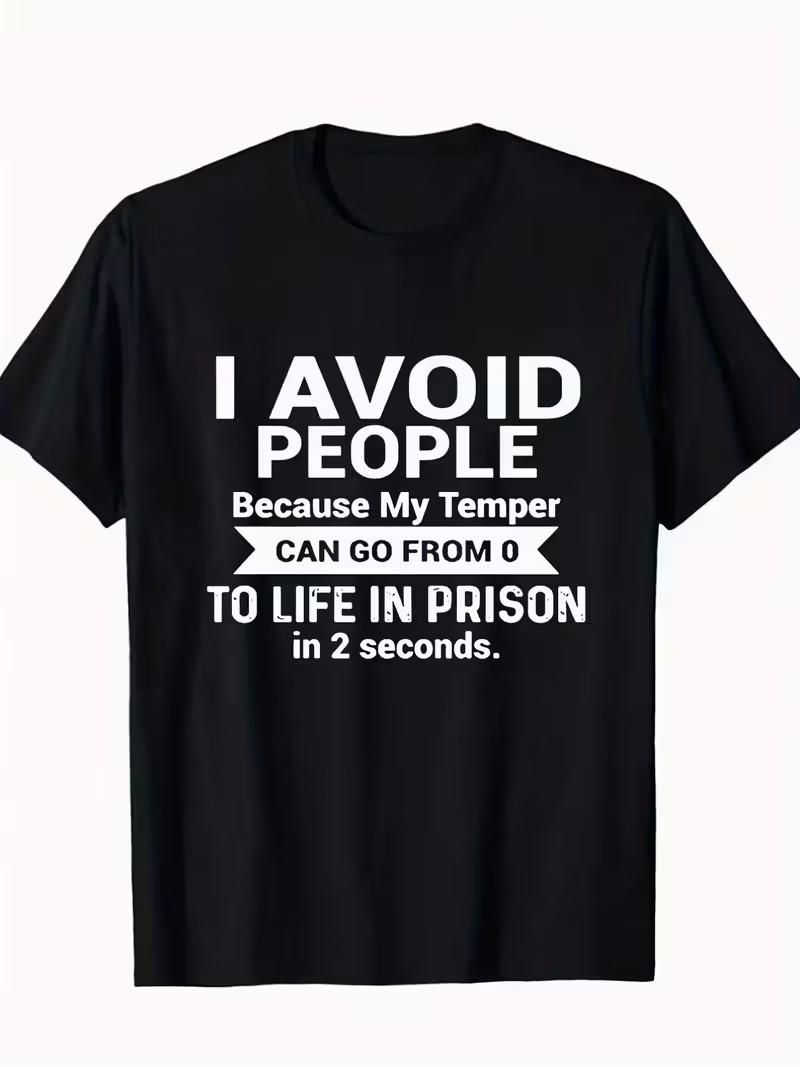 I Avoid People Funny Print T-Shirt S разноцветный