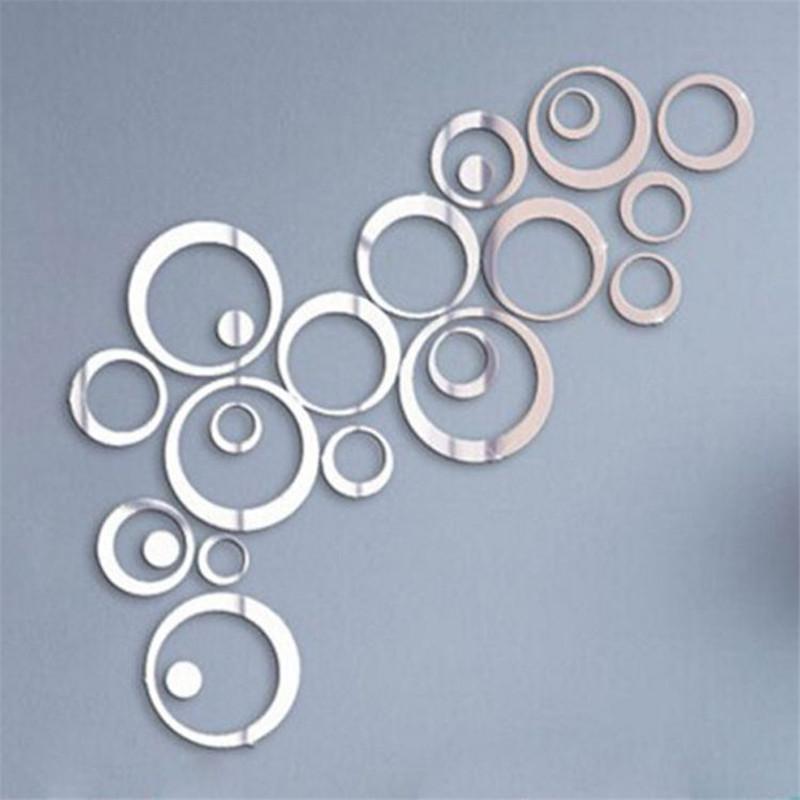 Buy 24 Pcs DIY Circles Wall Stickers Mirror Style Removable Decal Vinyl