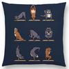 Mais Novos Animais Yoga Estampas de Desenho Animado Engraçadas Capa de Almofada Alpaca Coelho Dachshund Bull Terrier Hipopótamo Cães Panda Capa de Almofada para Sofá