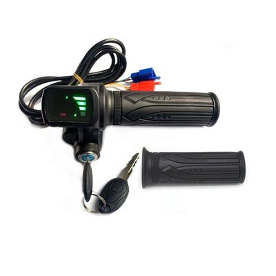 Acelerador de Bicicleta Eléctrica de 36V 48V con Pantalla LCD Maneta de Acelerador con Cable para Bicicleta Scooter E-bike