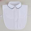 Fashion Ladies Fake Collar for Women Chiffon Fake Collar Rhinestone False Collar Lapel Detachable Button Half-Shirt Blouse Top