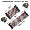 REXQualis 240pcs Dupont Wire Kit, 10cm and 20cm Jumper Cables, 40-Pin M-F/M-M/F-F, Rainbow Ribbon Breadboard Wires Compatible with Arduino Projects
