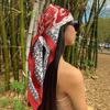 90*90CM Quadratische Seidenschals Damen Hijab Schals Mode Paisley-Druck Kopftuch Damen Kopftuch Foulard Bandana Strandkopftuch