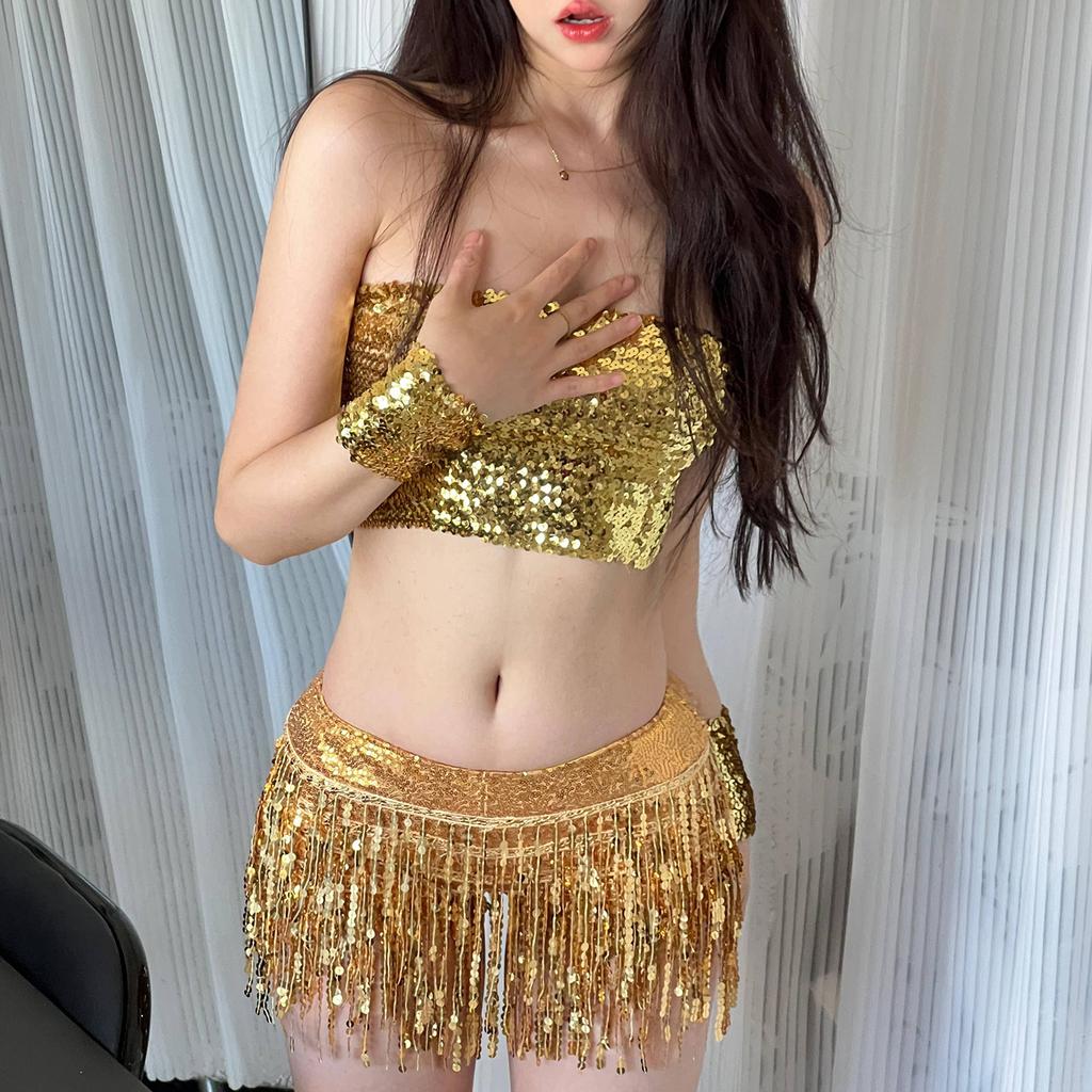 Sequin Skirt, Tassel Skirt, Latin Dance Skirt, Stage Performance Costume, Performance Costume