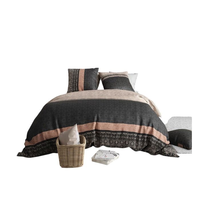Parure de lit - Obsetnique - Housse 260x240 cm - 2 taies - Coton doux et respirant
