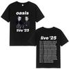 Rock Band O-Oasis Live 25 Tour T-Shirts Mens Women Summer Casual O-Neck Short Sleeve T Shirt Fans Gift Fashion Vintage Tee Shirt