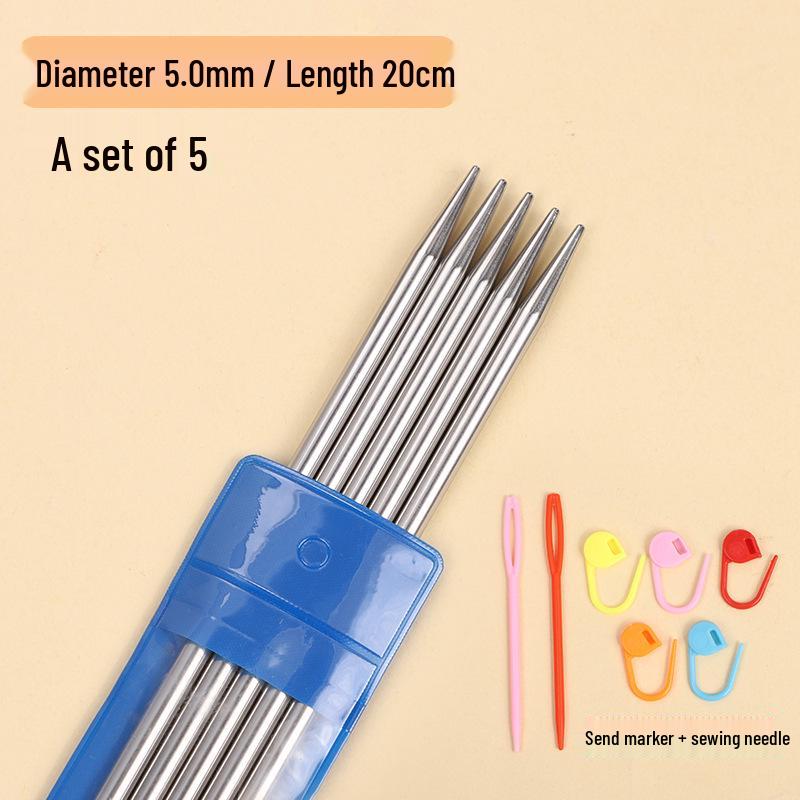Rust-Proof Stainless Steel Double-Ended Knitting Needles for Handmade Dolls, Scarves, and Sweaters