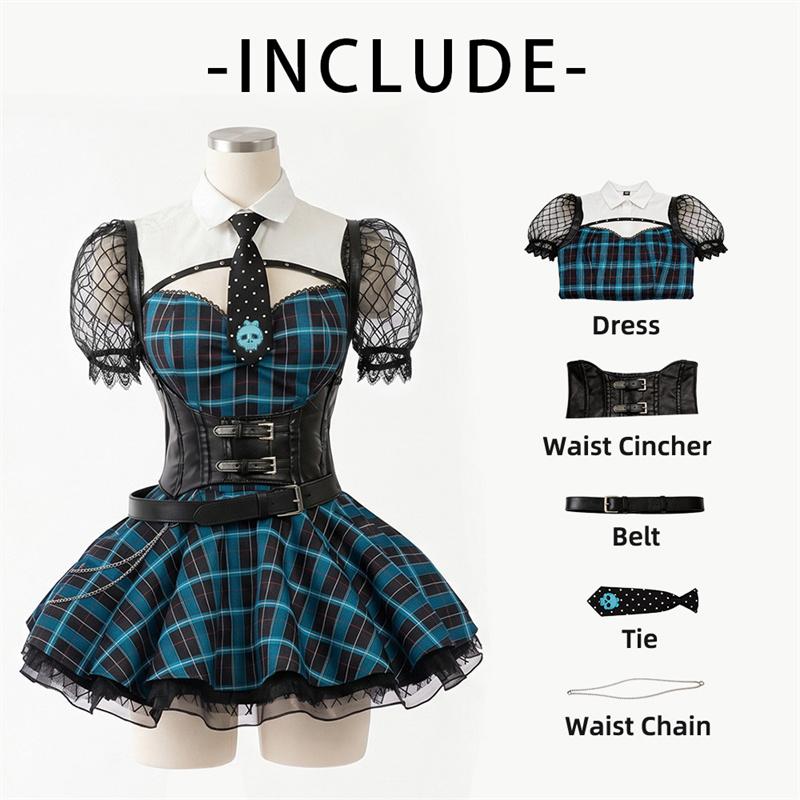 Anime Gotiskā Lolita Skeleta Spoka Cosplay