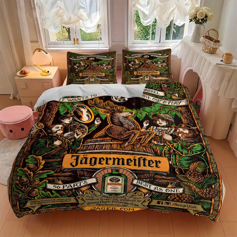 Jagermeister Time Come Out Play Print 3Pcs Bedding Setduvet Cover With 2 Bedropillowcase Home Birthday Gift
