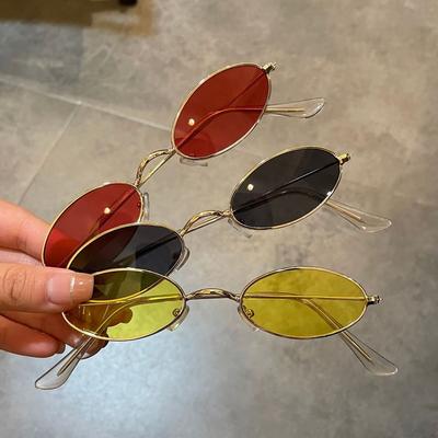 New Unisex Retro Small Frame Oval Sunglasses Fashion Design Sun Glasses Summer Vintage Shades Eyeglasses Women'S Fashion Glasses
