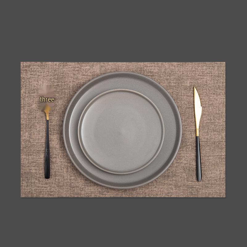 Nordic-Style Double-Sided Waterproof PVC Table Mat: Heat-Resistant, Oil-Proof, Wash-Free, Fabric Texture Dining Tablecloth