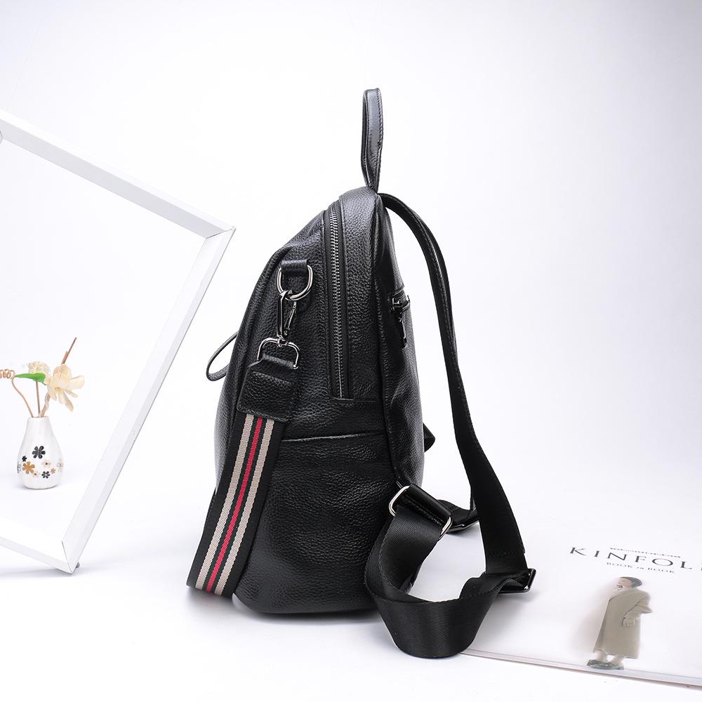 Korean Fashion Women's Large Capacity Soft Cowhide Backpack - 2024 Double Shoulder Casual