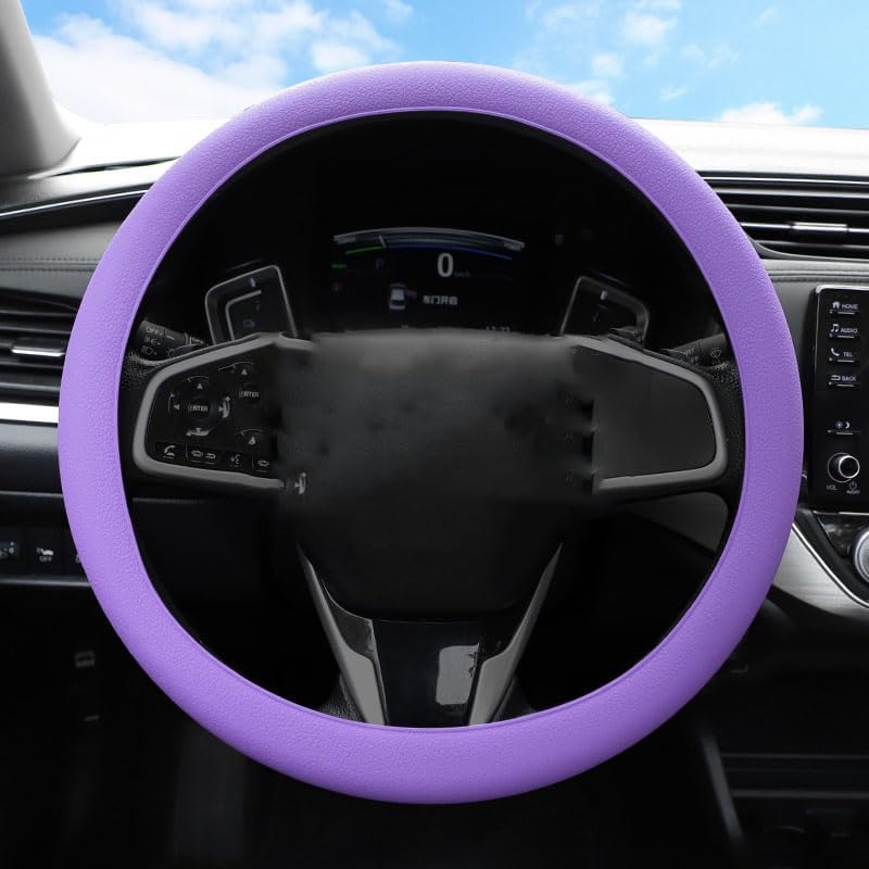 Universal Four Season Thin Silicone Steering Wheel Cover - Anti Slip Wear Resistant Comfortable For Car Black