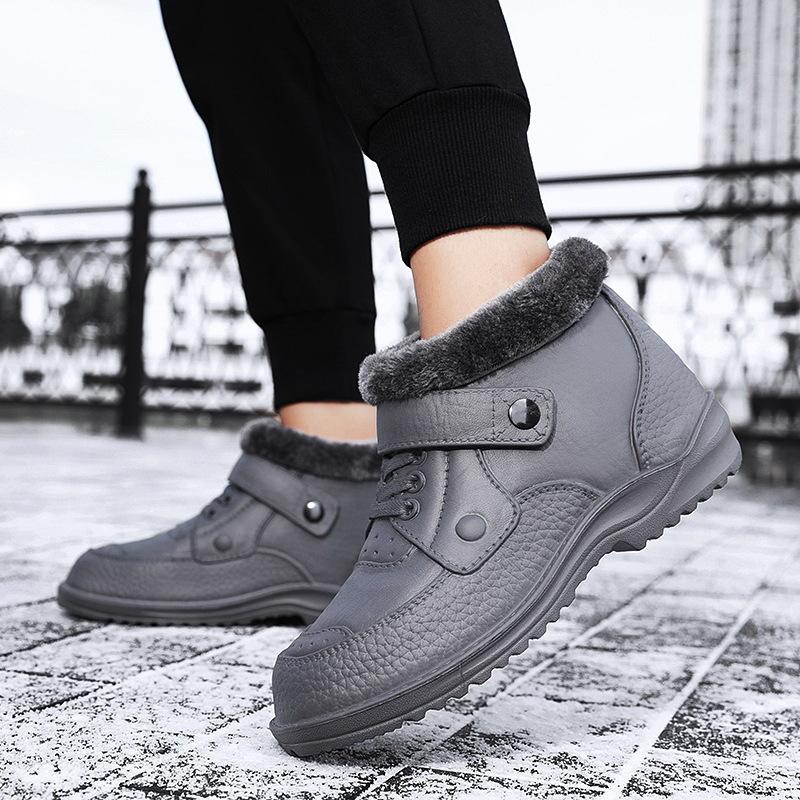 Новые зимние ботинки Northeast для мужчин теплые с толстой подкладкой из бархата уличные хлопковые ботинки для людей среднего и пожилого возраста короткие ботинки большого размера 43 2665₽