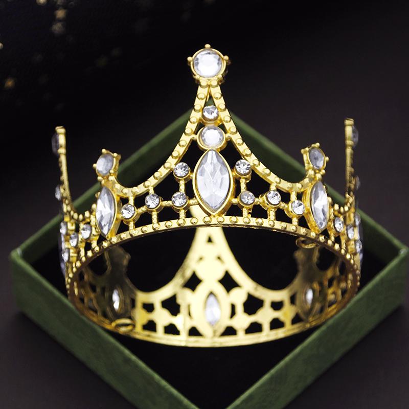 Party Prom Birthday Cake Crown Small Tiaras for Doll Green Pink Diadem Bridal Wedding Hair Jewelry Tiaras Head Ornaments