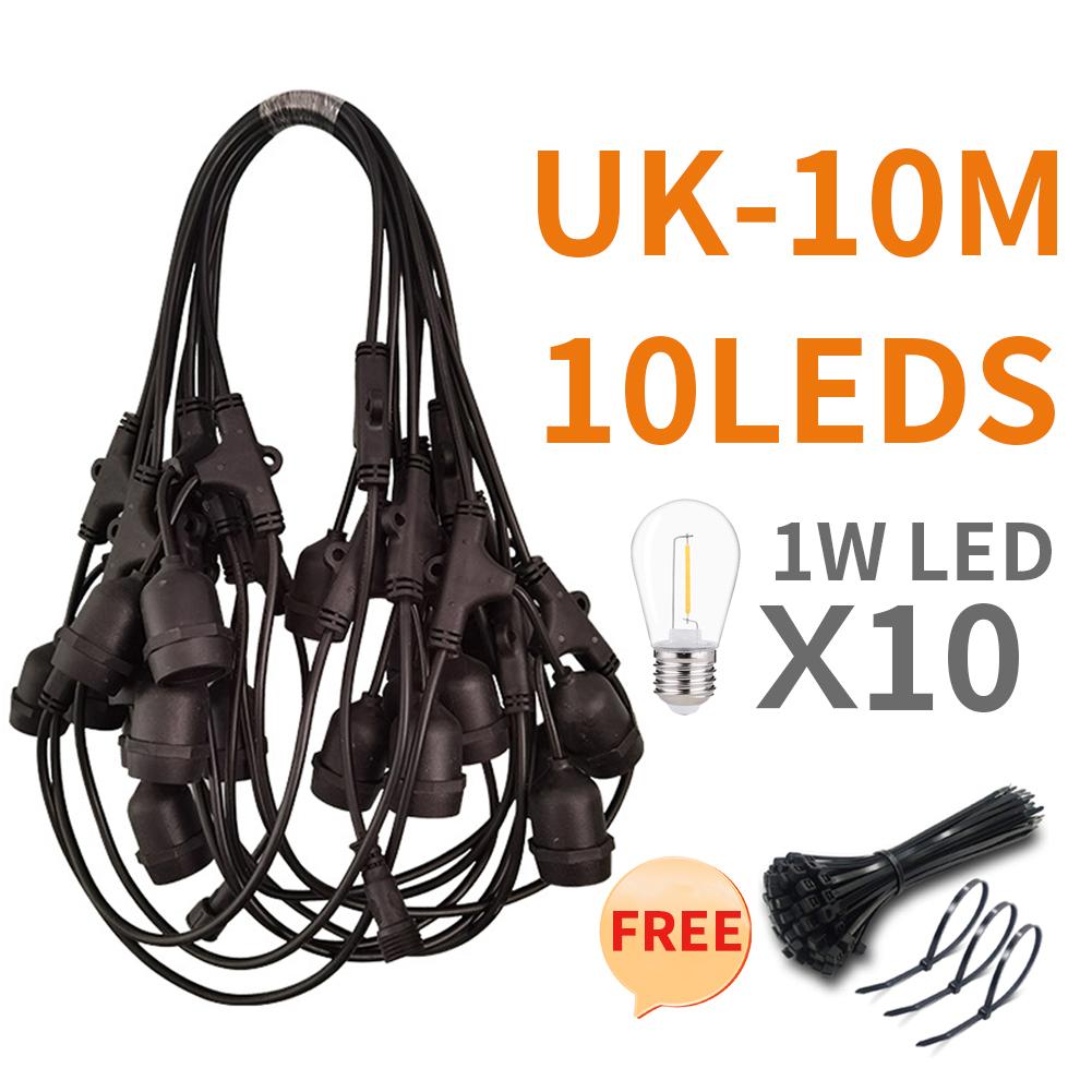 10 великих ліхтарів, які підключаються комерційного класу, водонепроникні зовнішні світлодіодні гірлянди, прикраса для святкового весілля в саду