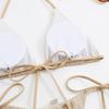 2023 Sexy Striped Solid Color Lace-up Bikini Set - Women's Two-Piece Swimsuit