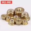 2pcs M2M3M4M5M6M8 Solid Pure Brass Flange Nylon Insert Lock Nut Hex Nuts Fasteners Blocking Nut