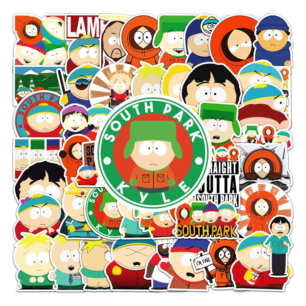 50 South Park Graffiti Cartoon Stickers for Skateboards, Water Bottles, and Suitcases