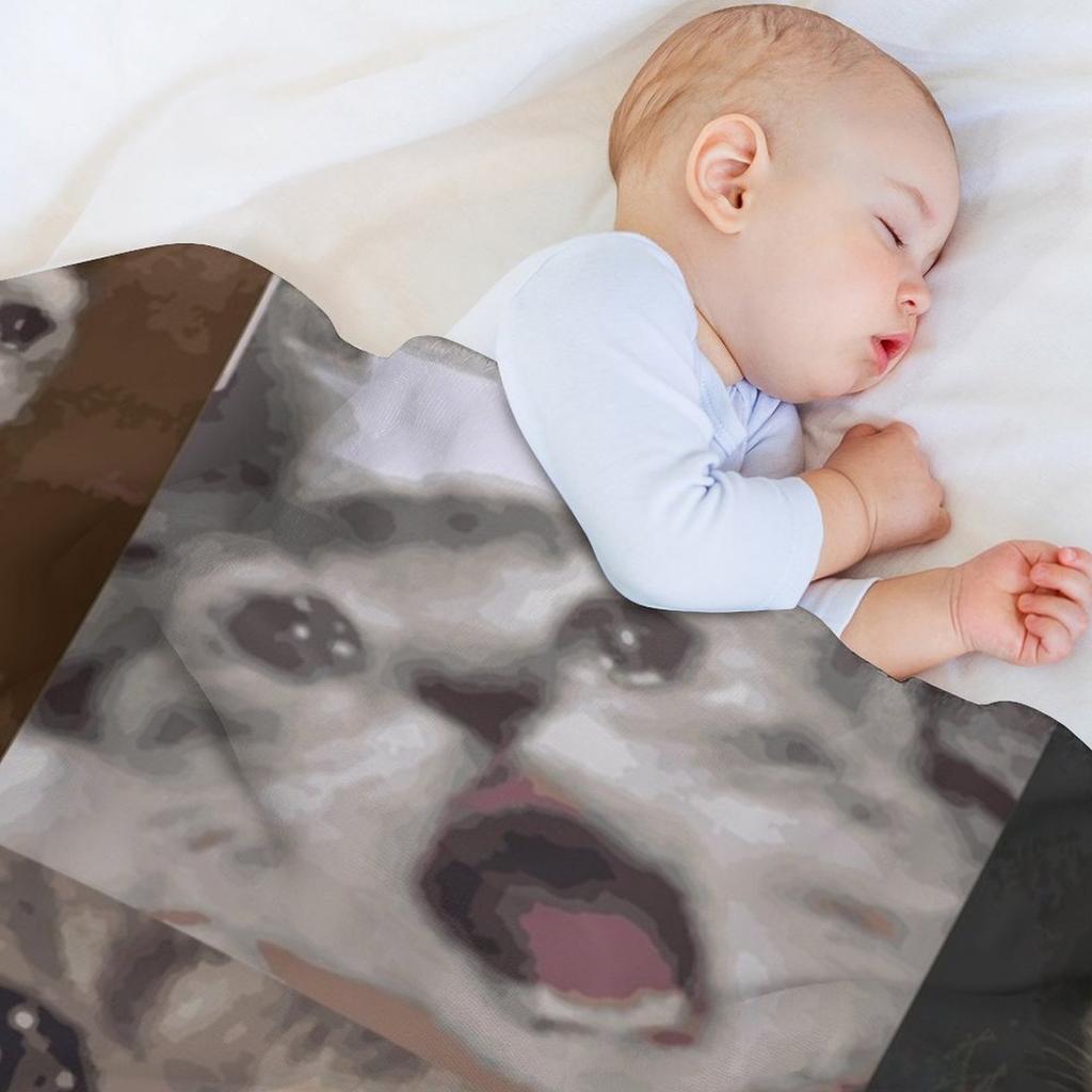 Crying Cat Throw Blanket Cozy Throw Blanket Birthday Gift For Him Her