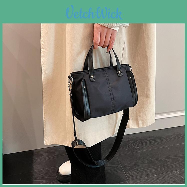 Large Capacity Nylon Bag Women 2023 New Korean Style Autumn Winter Retro Fashion Square Bag Single Shoulder Bag Blue