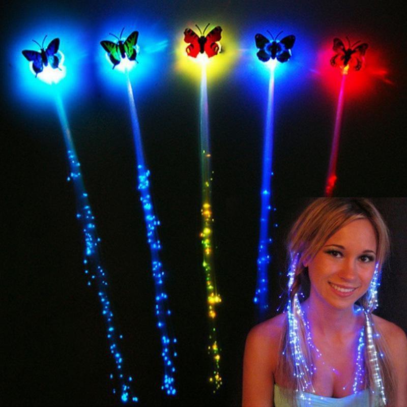 5PCS Flashing LED Light Up Toys LED Hair Lights Flashing Light Up Toys Barrettes for Party Bar Dancing Hairpin Light Up Hair